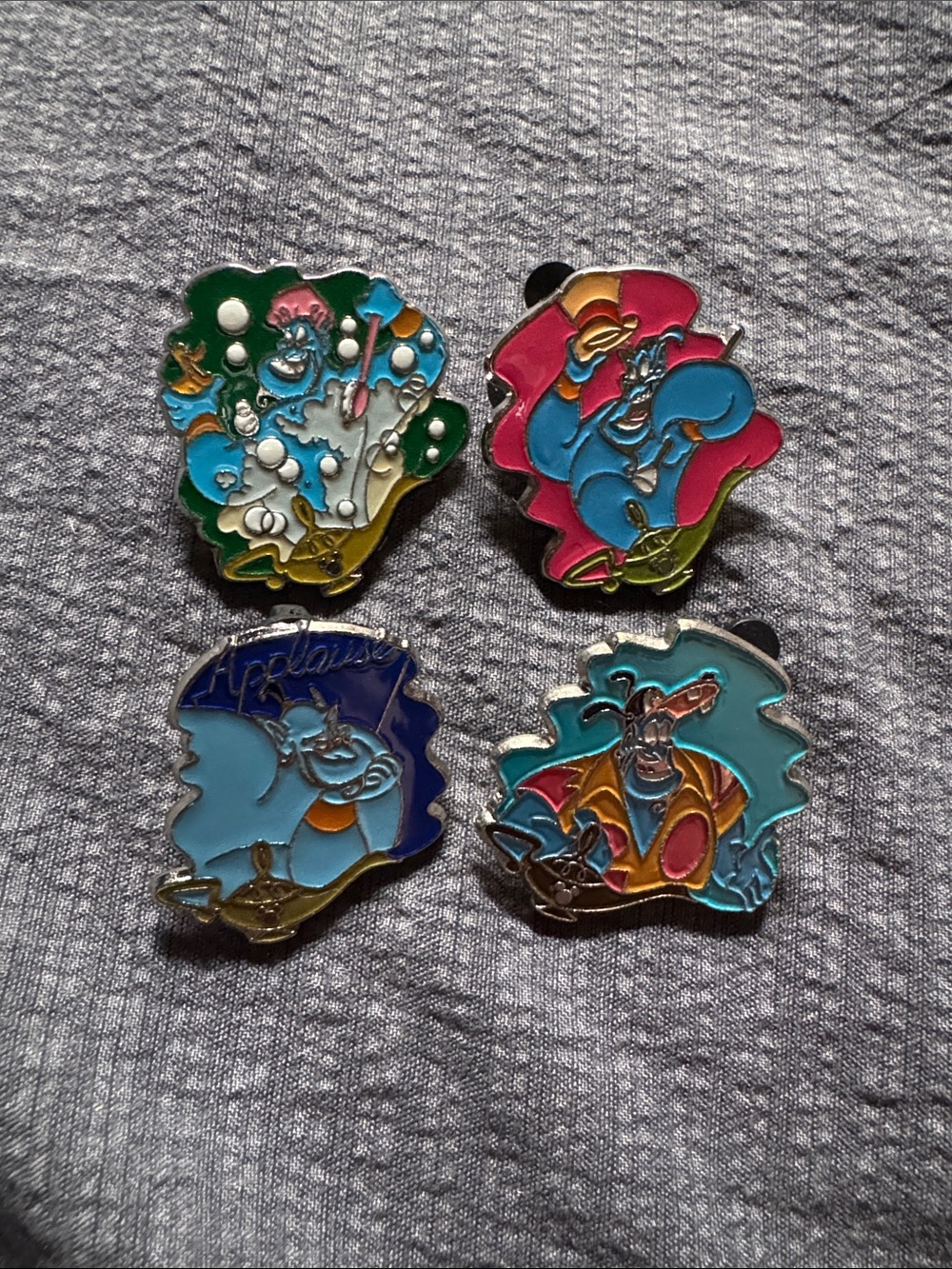 Disney Genie Enamel Pin Lot - Colorful Blue & Teal